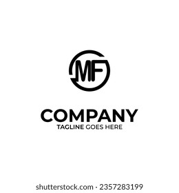 Resumen de la carta MF estilo sencillo diseño de logotipo plantilla vectorial