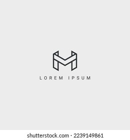 Abstract MH, HM Letters Logo Initial Based Monogram Icon Vector.