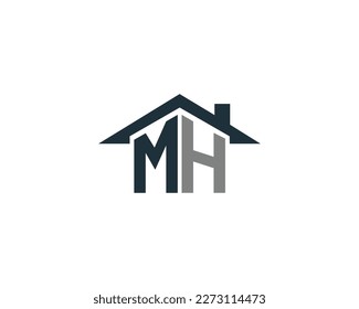 Abstract MH Letter Creative Home Shape Logo Design. Unique Real Estate, Property, Construction Business identity Vector Icon. 