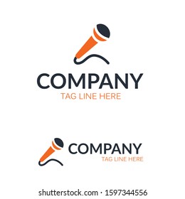 abstract mic company logo design.