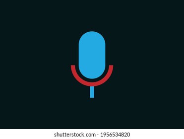 Abstract Mic icon vector. Minimal mic