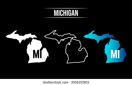 Abstract Michigan State Map Design