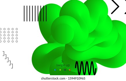 Abstract microbiology. Microscope view of virus cells or probiotics bacteria cell. Medical science research background. 3D bright colored complex fluid shape on white. Biotechnology network concept.