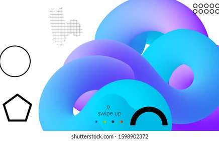 Abstract microbiology. Microscope view of virus cells or probiotics bacteria cell. Medical science research background. 3D bright colored complex fluid shape on white. Biotechnology network concept.