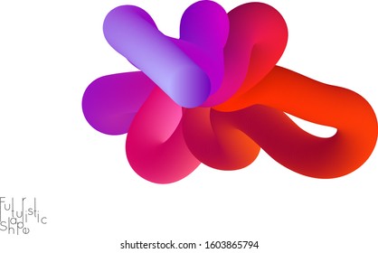 Abstract microbiology. Microscope view of virus cells or probiotics bacteria cell. Medical science research background. 3D bright colored complex fluid shape on white. Biotechnology network concept.