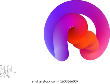 Abstract microbiology. Microscope view of virus cells or probiotics bacteria cell. Medical science research background. 3D bright colored complex fluid shape on white. Biotechnology network concept.