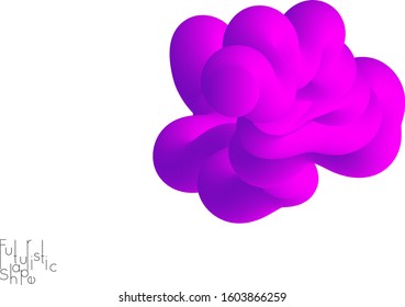 Abstract microbiology. Microscope view of virus cells or probiotics bacteria cell. Medical science research background. 3D bright colored complex fluid shape on white. Biotechnology network concept.
