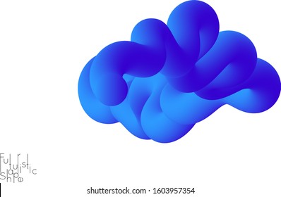 Abstract microbiology. Microscope view of virus cells or probiotics bacteria cell. Medical science research background. 3D bright colored complex fluid shape on white. Biotechnology network concept.
