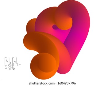 Abstract microbiology. Microscope view of virus cells or probiotics bacteria cell. Medical science research background. 3D bright colored complex fluid shape on white. Biotechnology network concept.