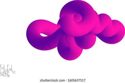 Abstract microbiology. Microscope view of virus cells or probiotics bacteria cell. Medical science research background. 3D bright colored complex fluid shape on white. Biotechnology network concept.