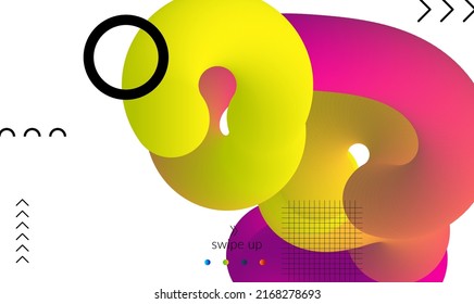 Abstract microbiology. Microscope view of virus cells or probiotics bacteria cell. Medical science research background. 3D bright colored complex fluid shape on white. Biotechnology network concept.