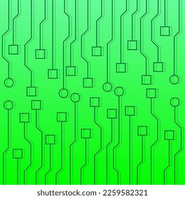 Abstract microchip background. Background with lines of circles and squares.