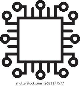 Abstract microchip icon for technology and digital innovation concepts
