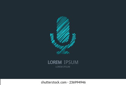 Abstract microphone logo. Vector logotype design.