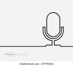 Abstract microphone vector background. For web and mobile applications, illustration template design, creative business info graphic, brochure, banner, presentation, concept poster, cover, booklet, document.