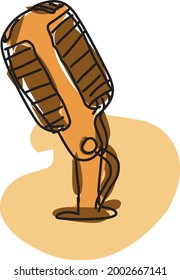 Abstract microphone vector clip art icon with retro vintage aesthetic style illustration
