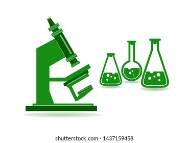 Abstract microscope background with the study of bacteria, molecules, substances. Science, education, chemistry, experiment, laboratory concept. Vector illustration for your design.