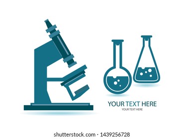 Abstract microscope background with the study of bacteria, molecules, substances. Science, education, chemistry, experiment, laboratory concept. Vector illustration for your design.