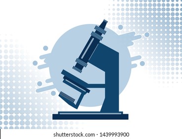 Abstract microscope background with the study of bacteria, molecules, substances. Science, education, chemistry, experiment, laboratory concept. Vector illustration for your design.