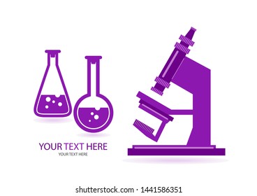 Abstract microscope background with the study of bacteria, molecules, substances. Science, education, chemistry, experiment, laboratory concept. Vector illustration for your design.