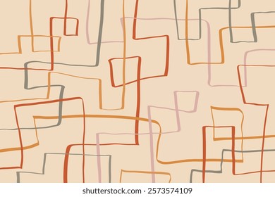 Abstract mid century hand drawn brushstrokes artwork for backgrounds, decoration, and more