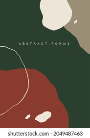 Abstract mid century poster. Modern contemporary geometric shapes, minimal hand drawn background. Vector illustration