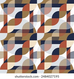 Abstract mid-century seamless pattern illustration