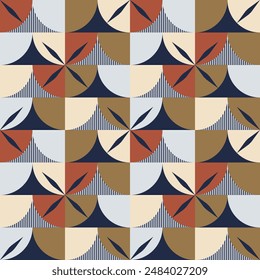 Abstract mid-century seamless pattern illustration