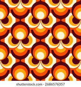 Abstractas patrón sin fisuras de mediados de siglo. Fondo de Vector de Antiguas. Fondo de pantalla geométrico. Diseño funky en colores retro. 