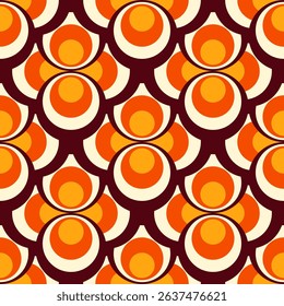 Abstract mid-century style seamless pattern. Vintage vector background. Geometric wallpaper. Funky ornament in retro colors.	