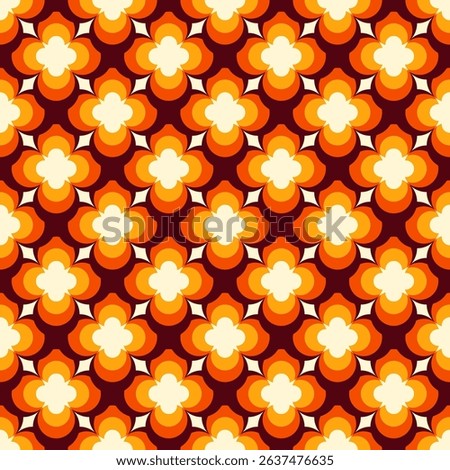 Abstract mid-century style seamless pattern. Vintage background. Geometric vector wallpaper. Funky ornament in retro colors.	