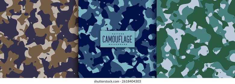 abstract military army camouflage pattern design set