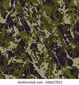 Abstract Military Camouflage Background Made of Splash. Camo Pattern for Army Clothing.