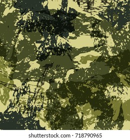 Abstract Military Camouflage Background Made of Splash. Camo Pattern for Army Clothing. Vector