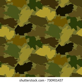 Abstract Military Camouflage Background Made of Splash. Seamless Vector Camo Pattern for Army Clothing.