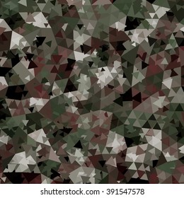 Abstract Military Camouflage Background. Pattern of Geometric Triangles Shapes.