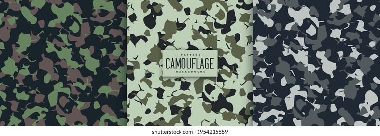 abstrakter militärischer Tarnmuster Muster Textur Set