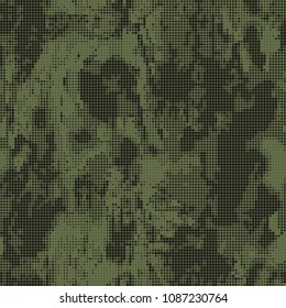 Abstract military or hunting camouflage background. Seamless pattern. Green dots shapes. Camo.