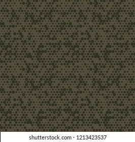 Abstract military or hunting camouflage background. Seamless pattern. Green dots shapes. Camo. Vector illustration.