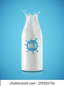 Abstract milk bottle, eps 10