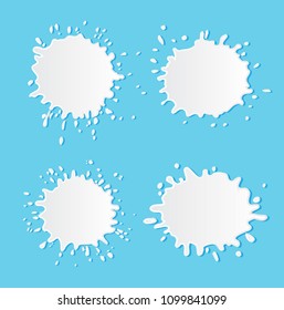 Abstract Milk Splash.Vector White Splatter.