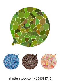 Abstract milk, water drops, bubble ,oil vector icon template set. Colorful micro precious stone icons set. Crushing logo element. You can use in drought, textiles, posters background, biotechnology.
