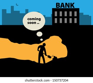 Abstract miner and bank background, vector illustration