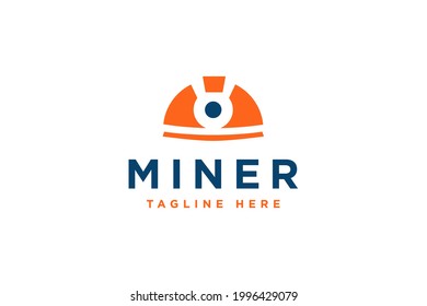 Abstrakte Miner Helm Logo Design Vektorgrafik. Abstrakter Helmminer, geeignet für Logos von Industrie und Unternehmen.