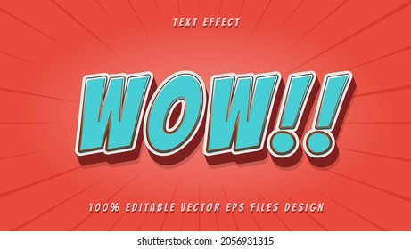 Abstract Minimal 3d Blue Orange Word Wow Editable Text Effect Effect Saved In Graphic Style