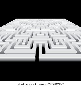 Abstract minimal 3D labyrinth design background. Eps 10 stock vector illustration 