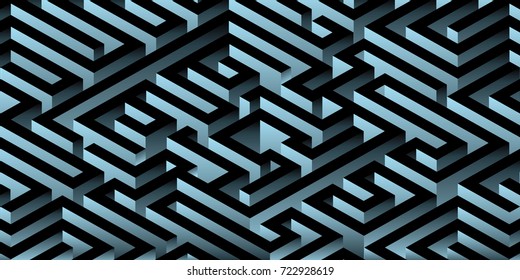 Abstract minimal 3D labyrinth design background. Eps 10 stock vector illustration 