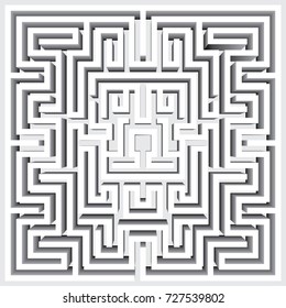 Abstract minimal 3D labyrinth design Eps 10 stock vector illustration