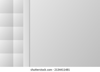 Resumen minimalista 3d de fondo cuadrado moderno de color blanco y gris. Textura de patrón de rectángulo geométrico creativo. Ilustración gráfica vectorial.