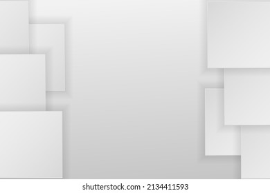 Abstract minimal 3d modern square background with white and grey color. Creative geometric rectangle pattern texture. Vector graphic illustration.
